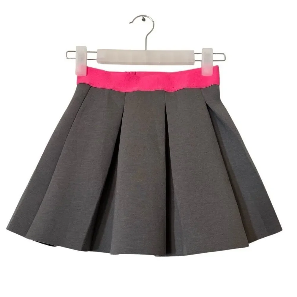 Tucker and Tate Girls Elastic Waist Pleated Pull-on Skirt Gray Pink Size 7